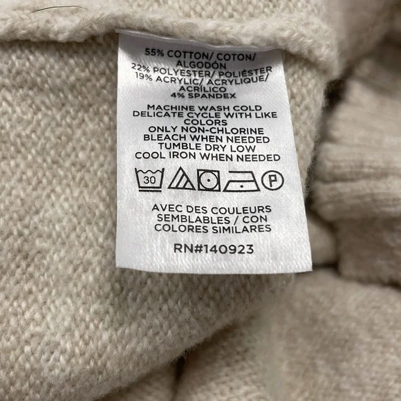 LOFT Cream and Black Eiffel Tower Paris Crew Neck Sweater Size M - Picture 8 of 8